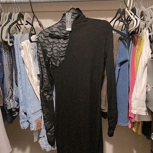 All black evening dress stretchy material brand Garcia